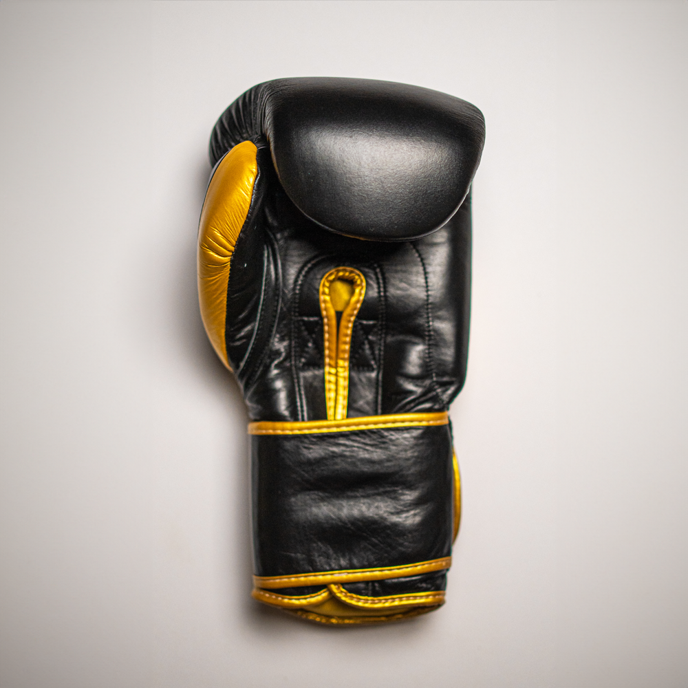 Boxing gloves with velcro strap.