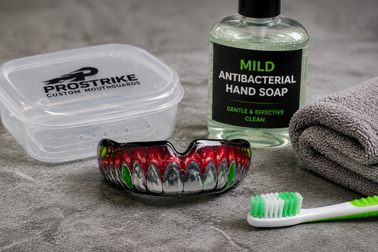 Cleaning a custom rugby mouthguard